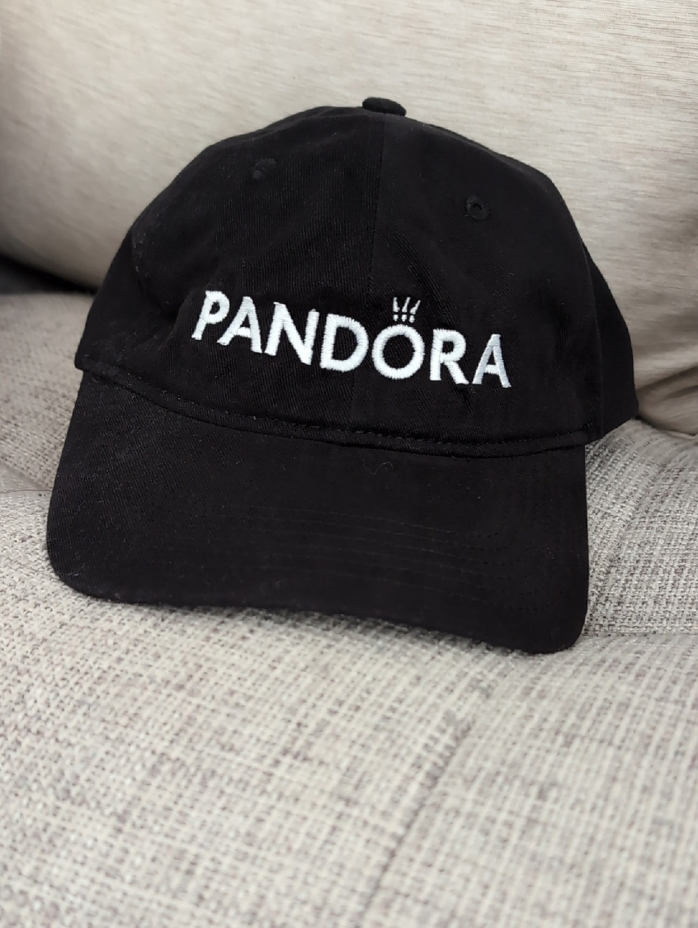 Black Baseball Cap with White Logo Embroidery - BRAND NEW